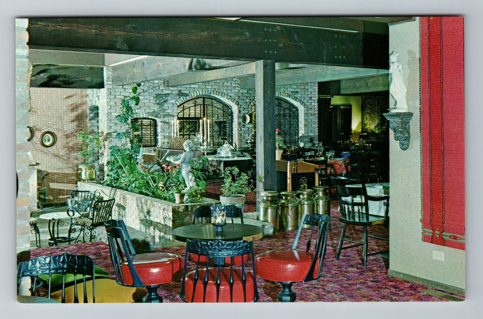 Aspen CO-Colorado, Pomegranate Inn, Antique Bar, Vintage Postcard