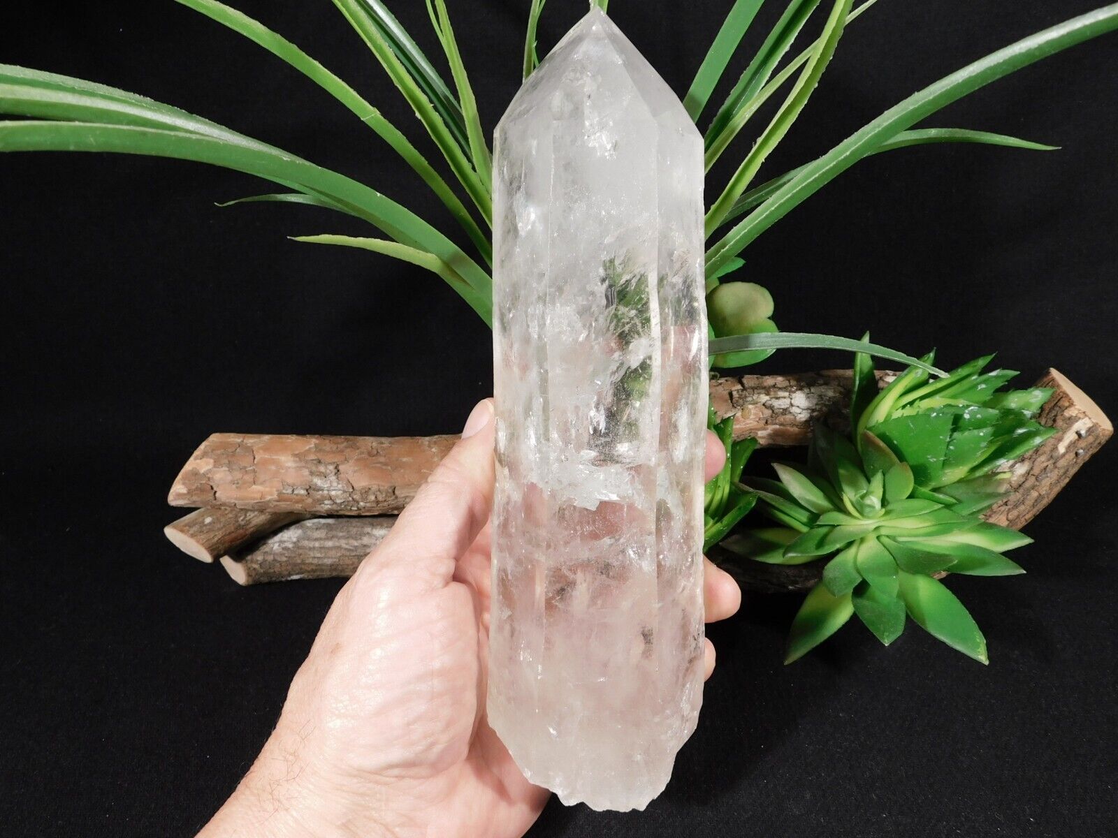 wOw HUGE Semi Translucent Polished LEMURIAN Quartz Crystal From Brazil 1381gr