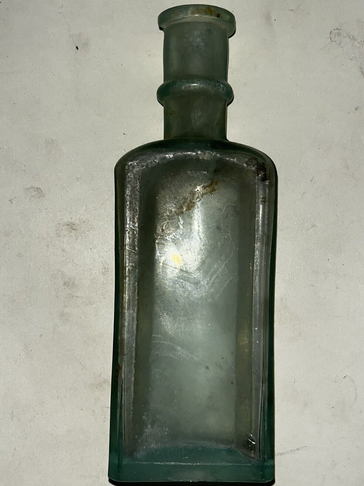 Antique Aqua Glass Bottle Dug Open Pontil Unique Pre 1900