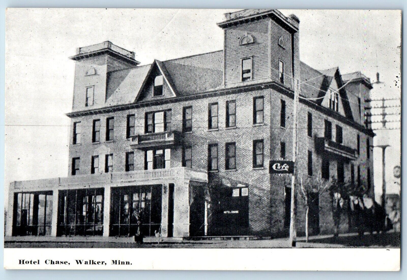 Walker Minnesota MN Postcard Hotel Chase Exterior Building c1910 Vintage Antique