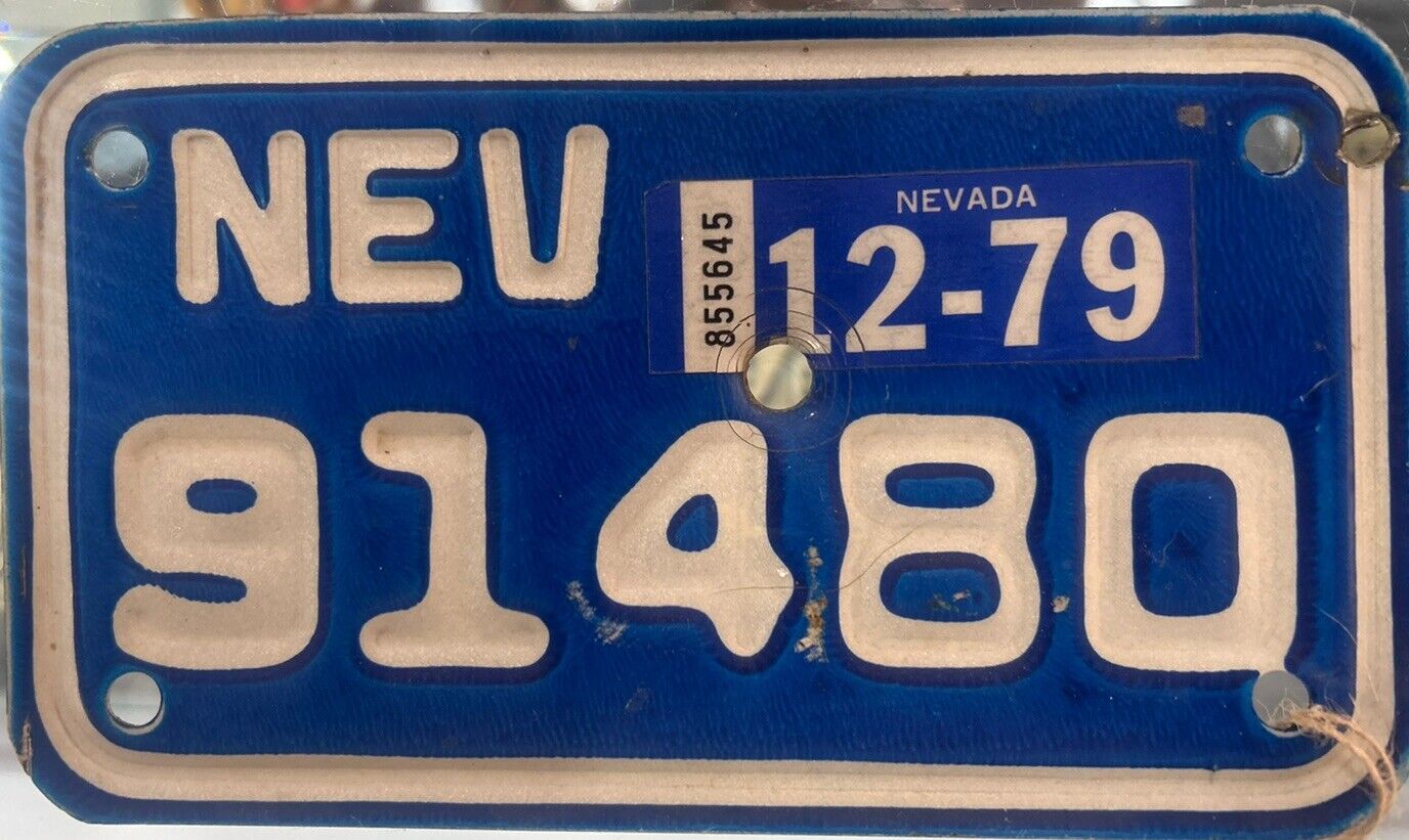 vintage motorcycle license plates 1979 Nevada