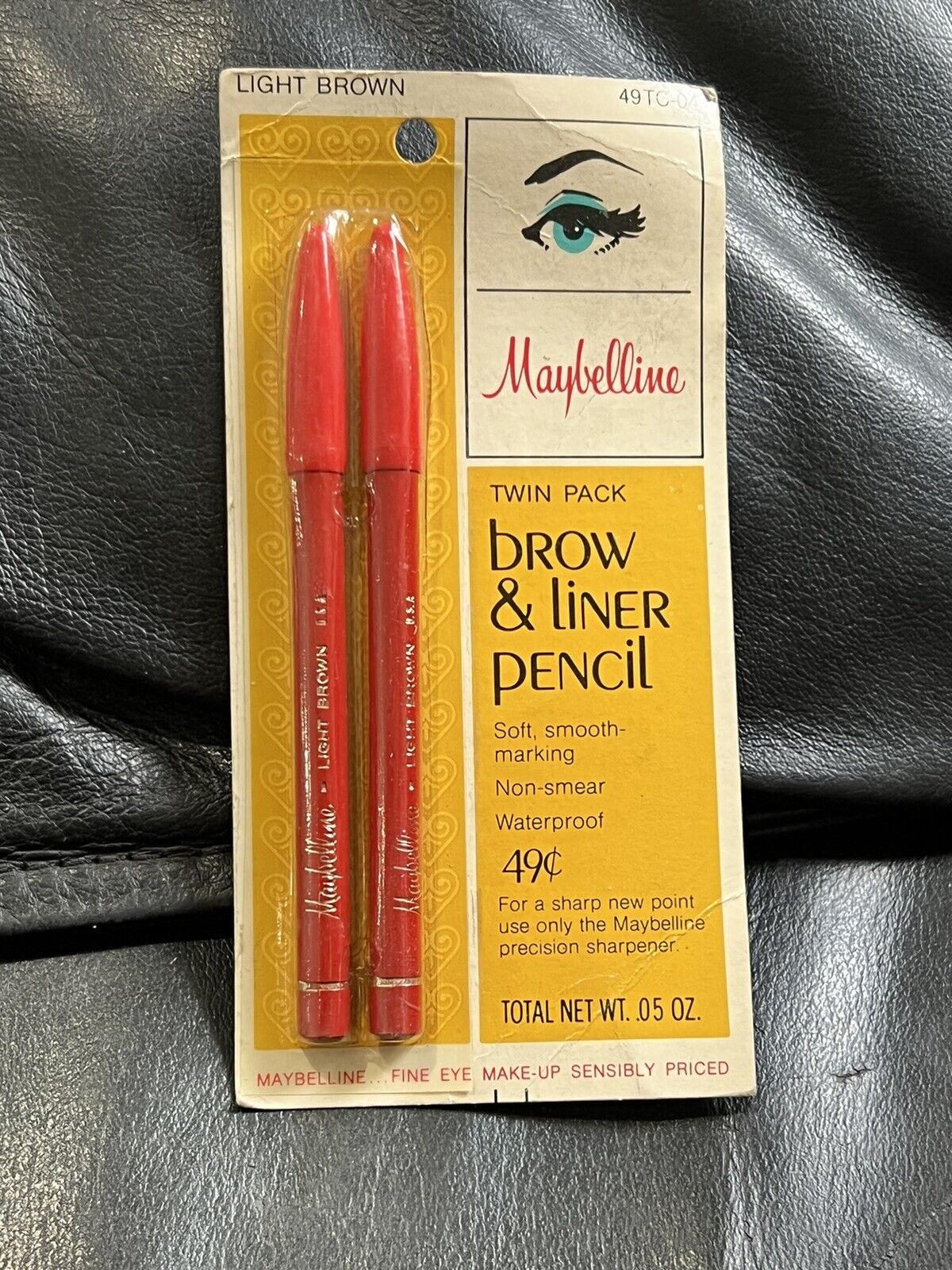 VINTAGE MAYBELLINE TWIN PACK BROW AND EYE LINER PENCIL LIGHT BROWN 49TC-04 NEW