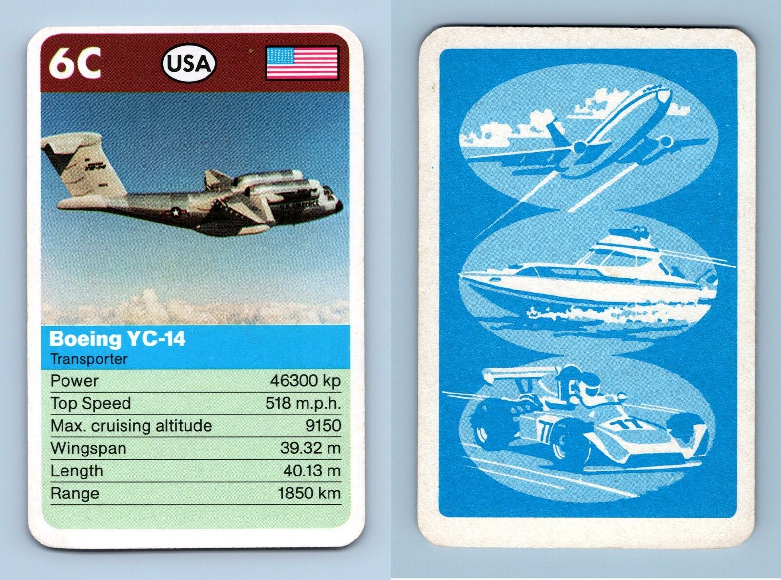 Boeing YC-14- Take Off Waddingtons 1980's Top Trumps Card