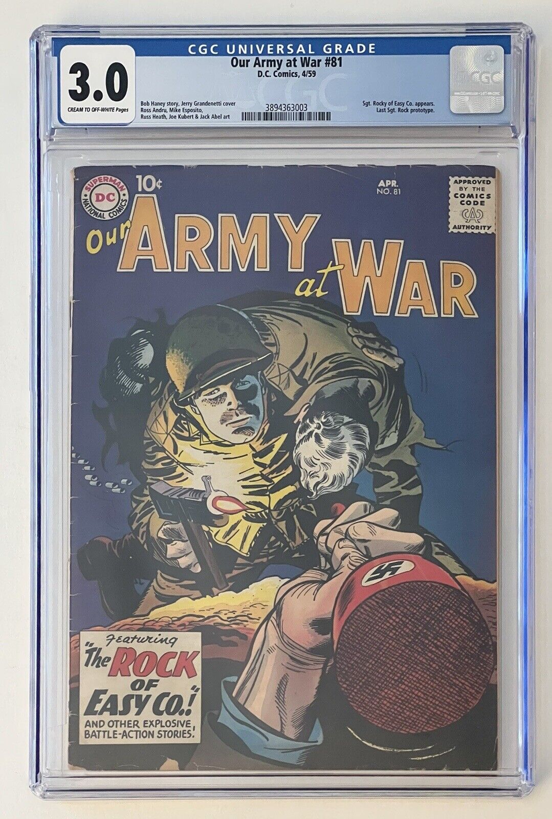 Our Army at War #81 (1959) CGC 3.0 - Last Sgt. Rock Prototype