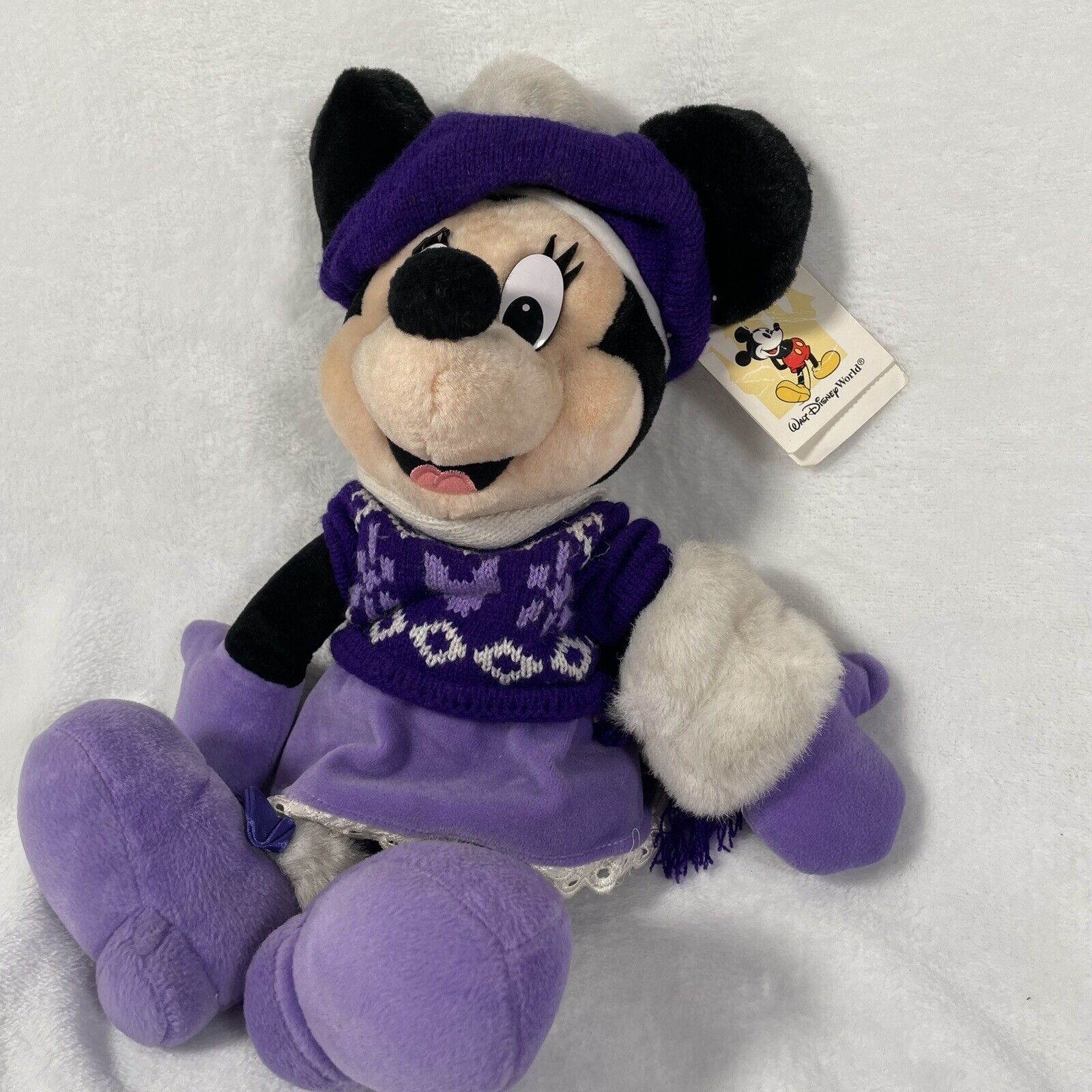 Minnie Plush Winter Disney World New Park Stuffed Animal Kids Toy Soft Snow Ski