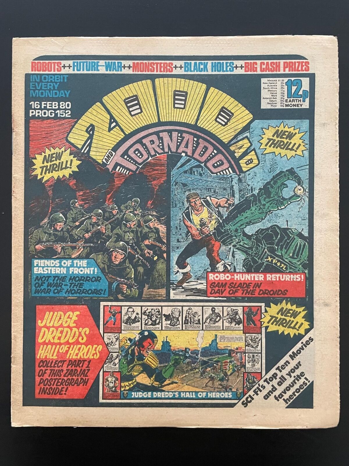 2000 A.D and TORNADO British Comic Newspaper Prog 152 16 Feb 1980