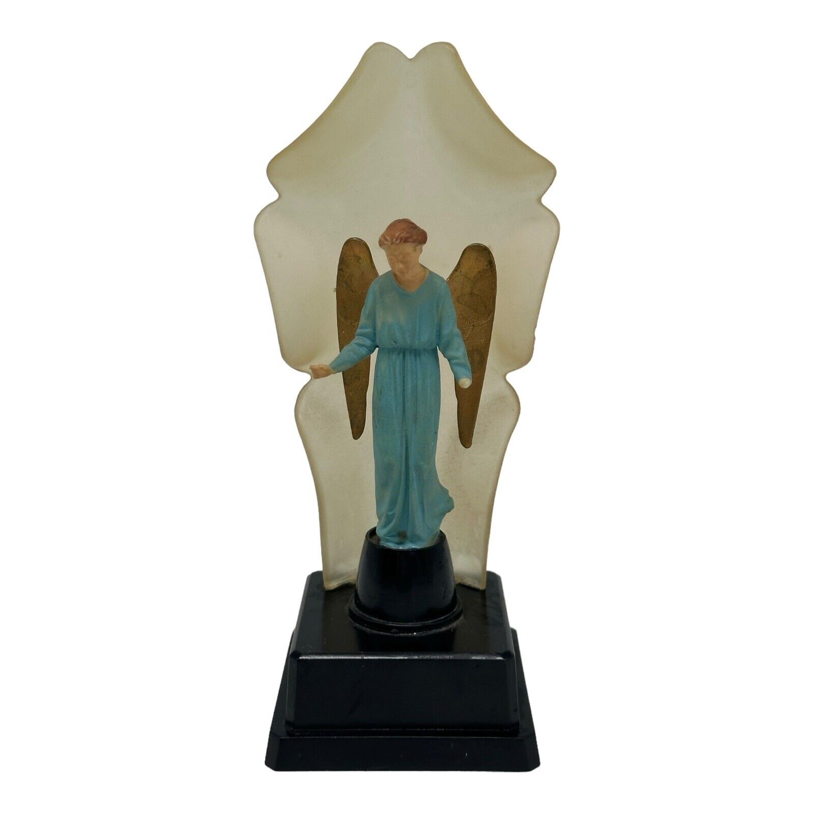 Vintage Plastic Angel Shrine  Made In Italy  5.75” Tall  Beautiful