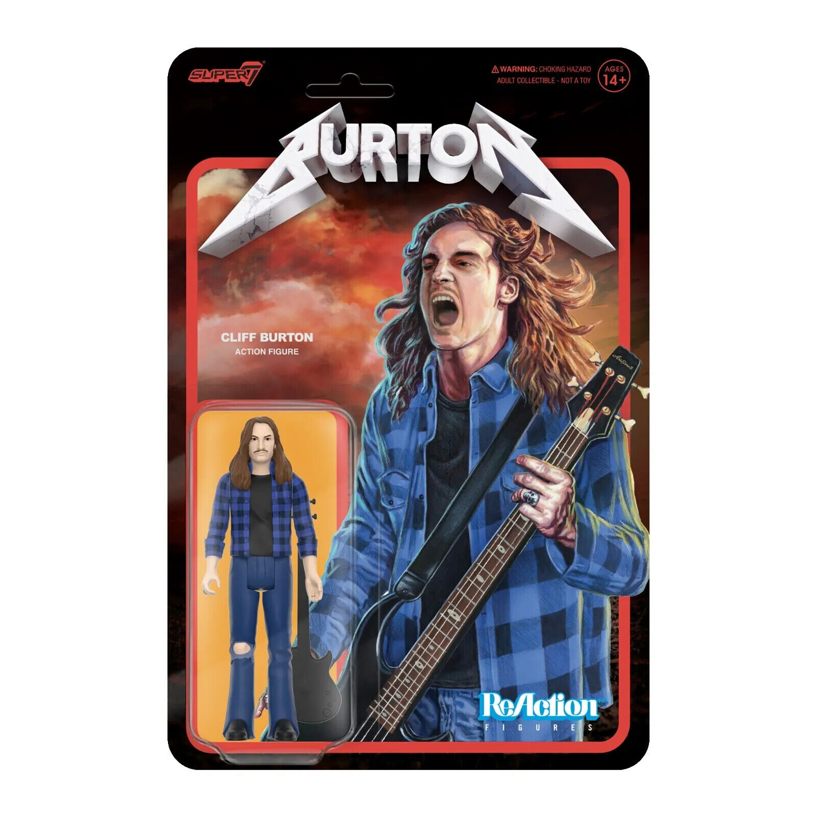 Cliff Burton Metallica Super 7 Reaction Action Figure