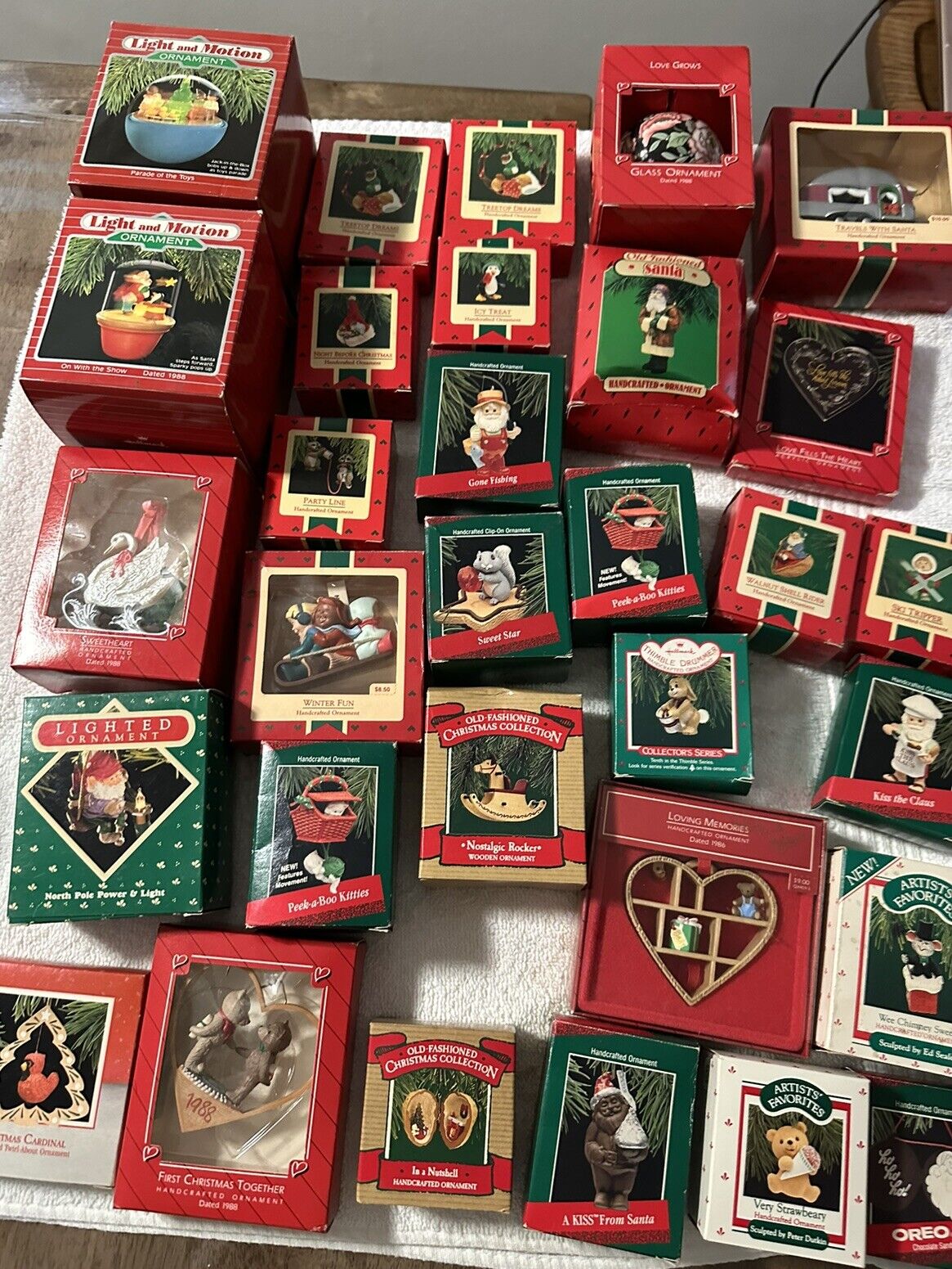 VINTAGE LOT OF  33 HALLMARK 1980s Ornaments