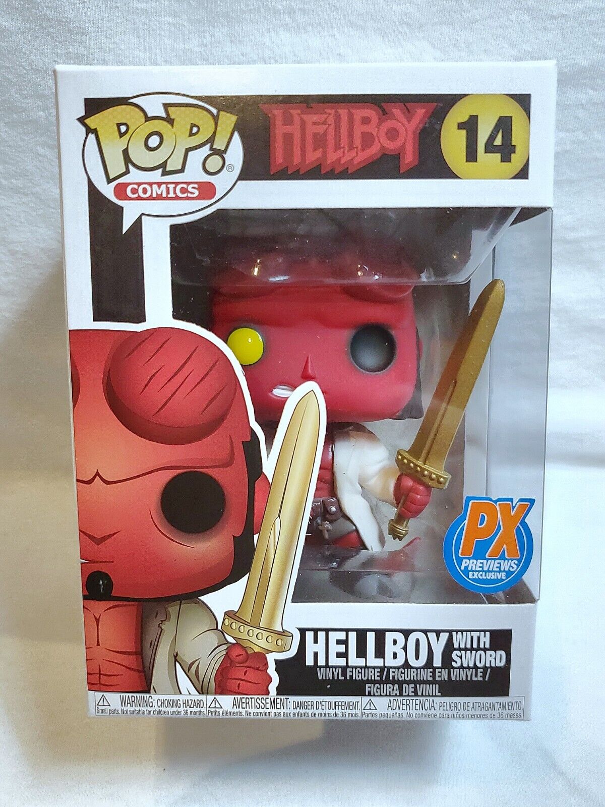 Funko Pop Hellboy With Sword Diamond Comics Exclusive #14 For Sale 