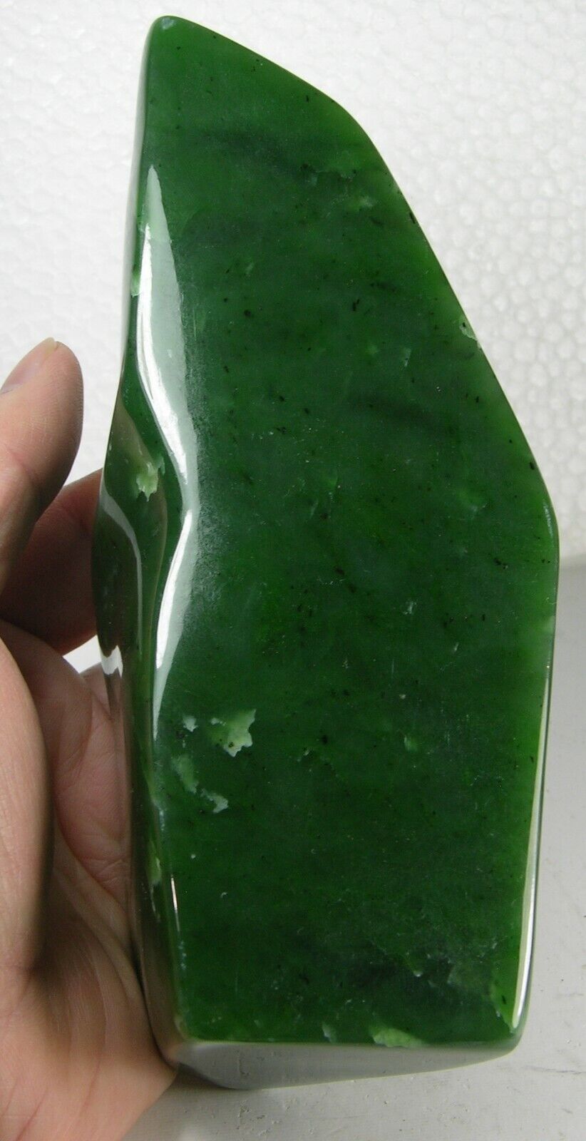 800g Russia 100% Natural Rough Green Jade Block Specimen 1 lb 12 1/4 oz 160mm