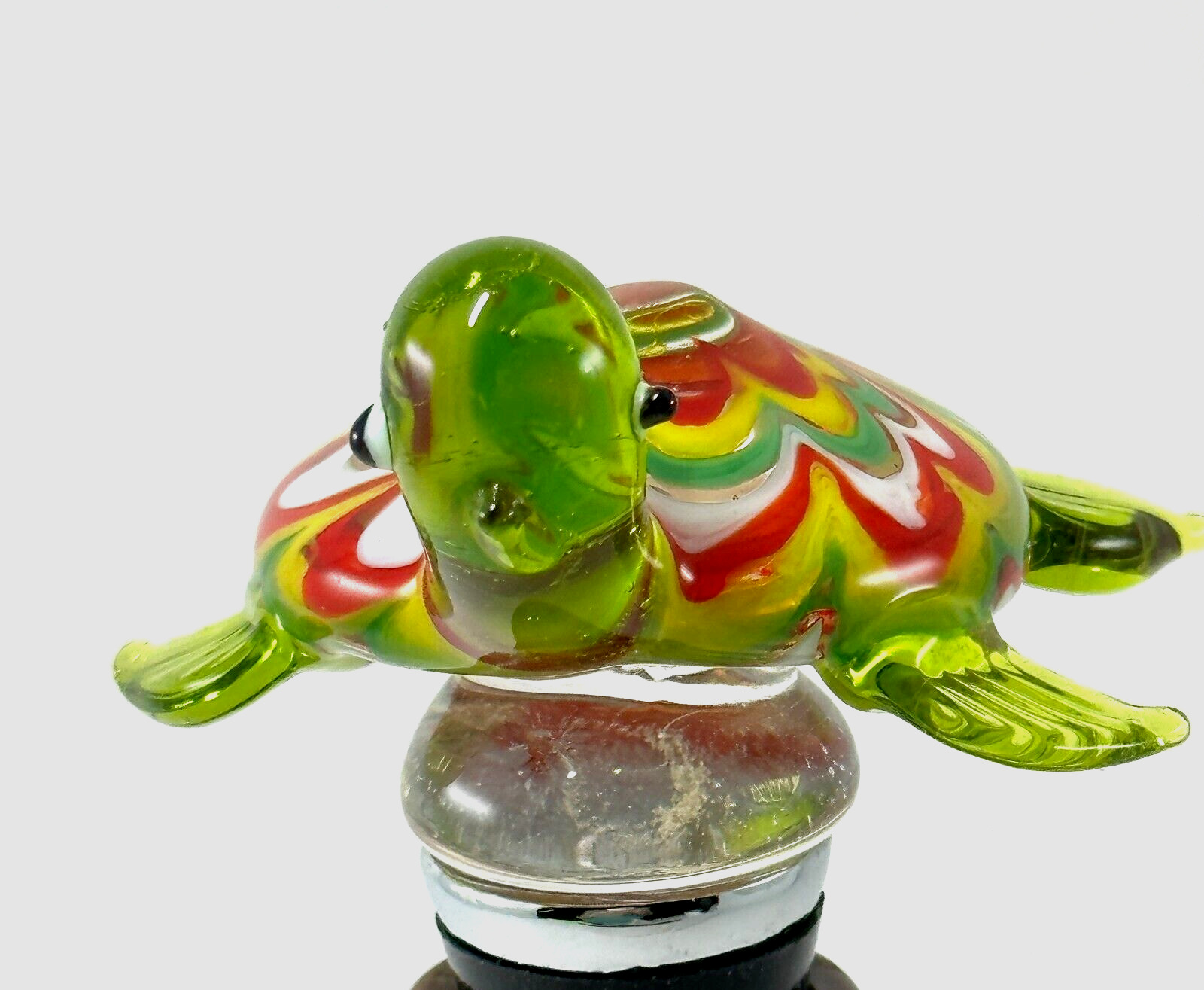 Murano Glass Turtle Shaped Colorful Decanter Stopper Great Conversation Piece