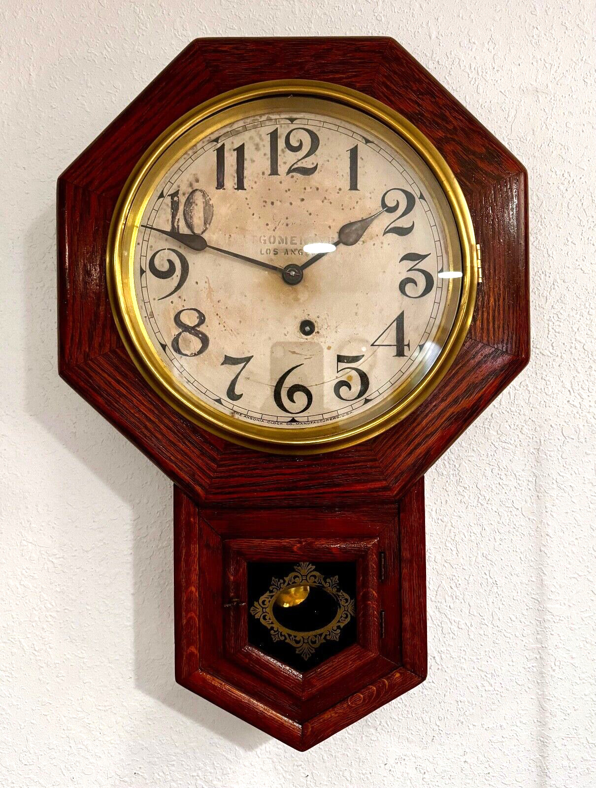 Ansonia Short Drop Regulator Cir. 1890  - Montgomery Bros *Restored* 8-Day Clock