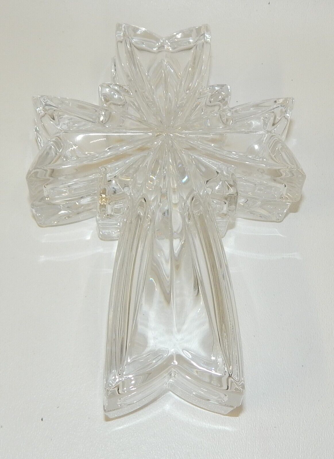 Stunning Waterford Crystal Lidded Cross Jewelry Trinket Box