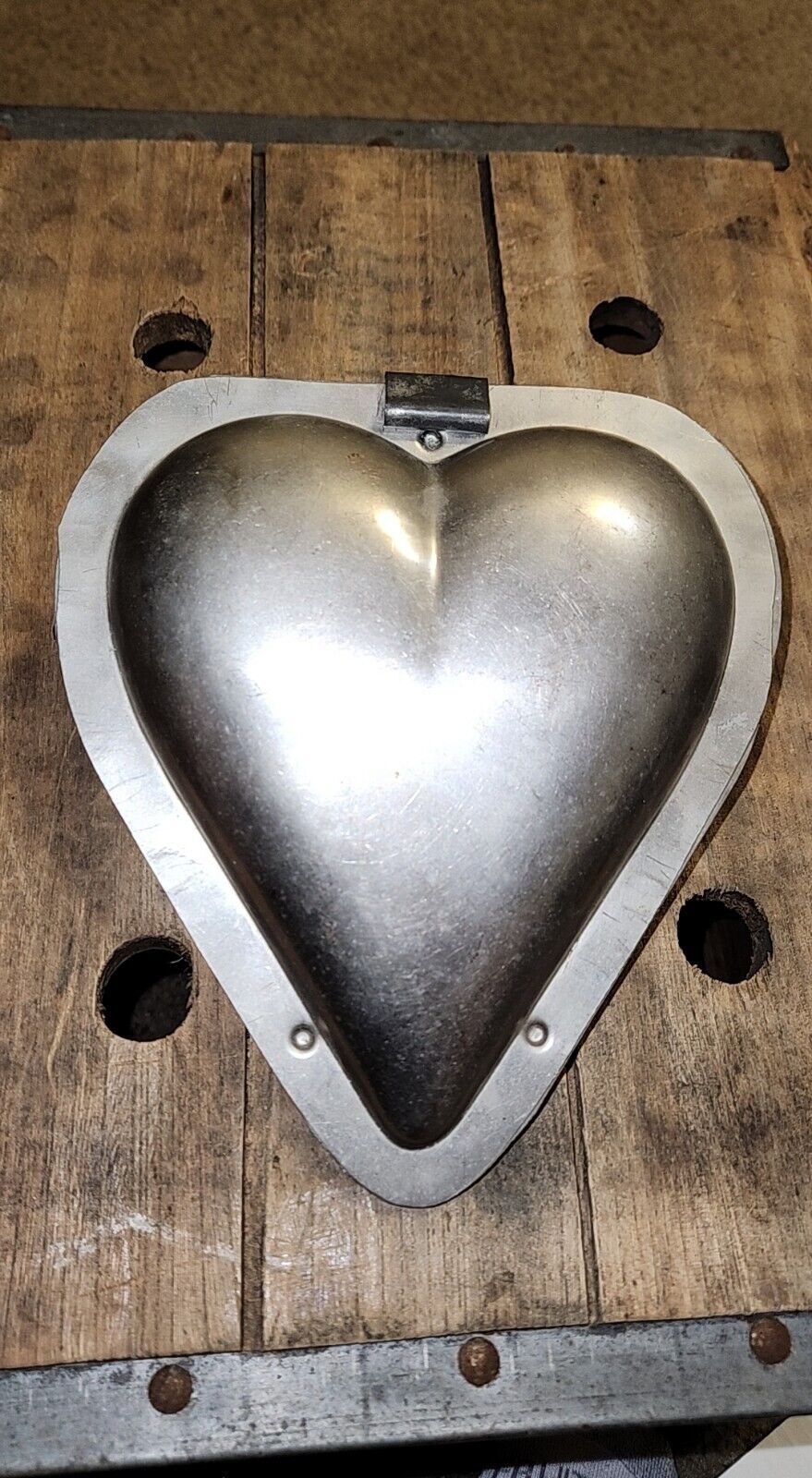 Antique Large Heart Tin Candy/Chocolate/ Icecream Mold All Offers Considered 