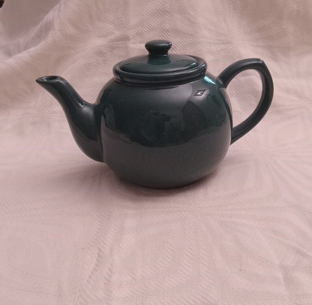 Dark Green Ceramic Teapot, vintage