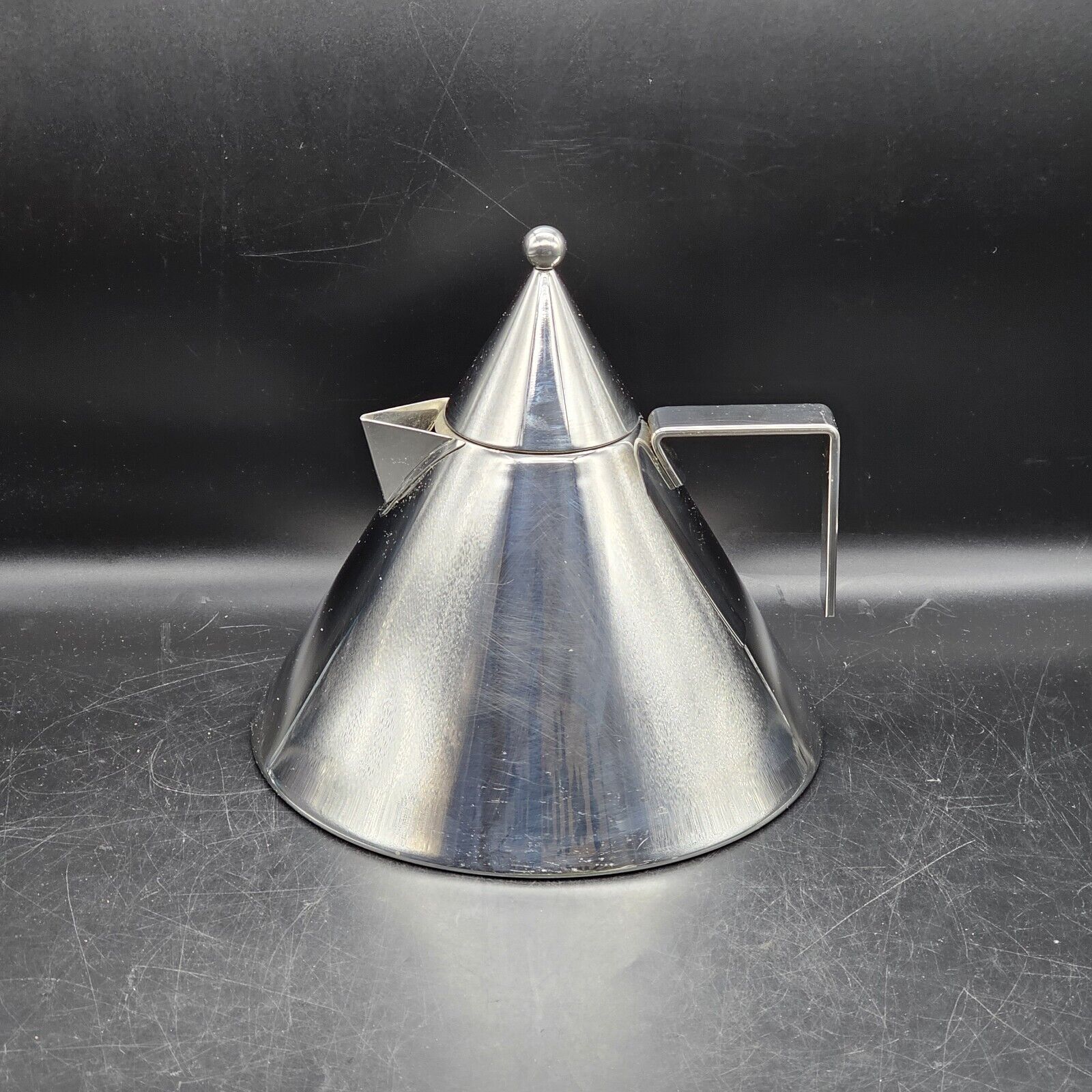 Vintage Alessi Il Conico 2 QT Stainless Steel Tea Kettle Aldo Rossi