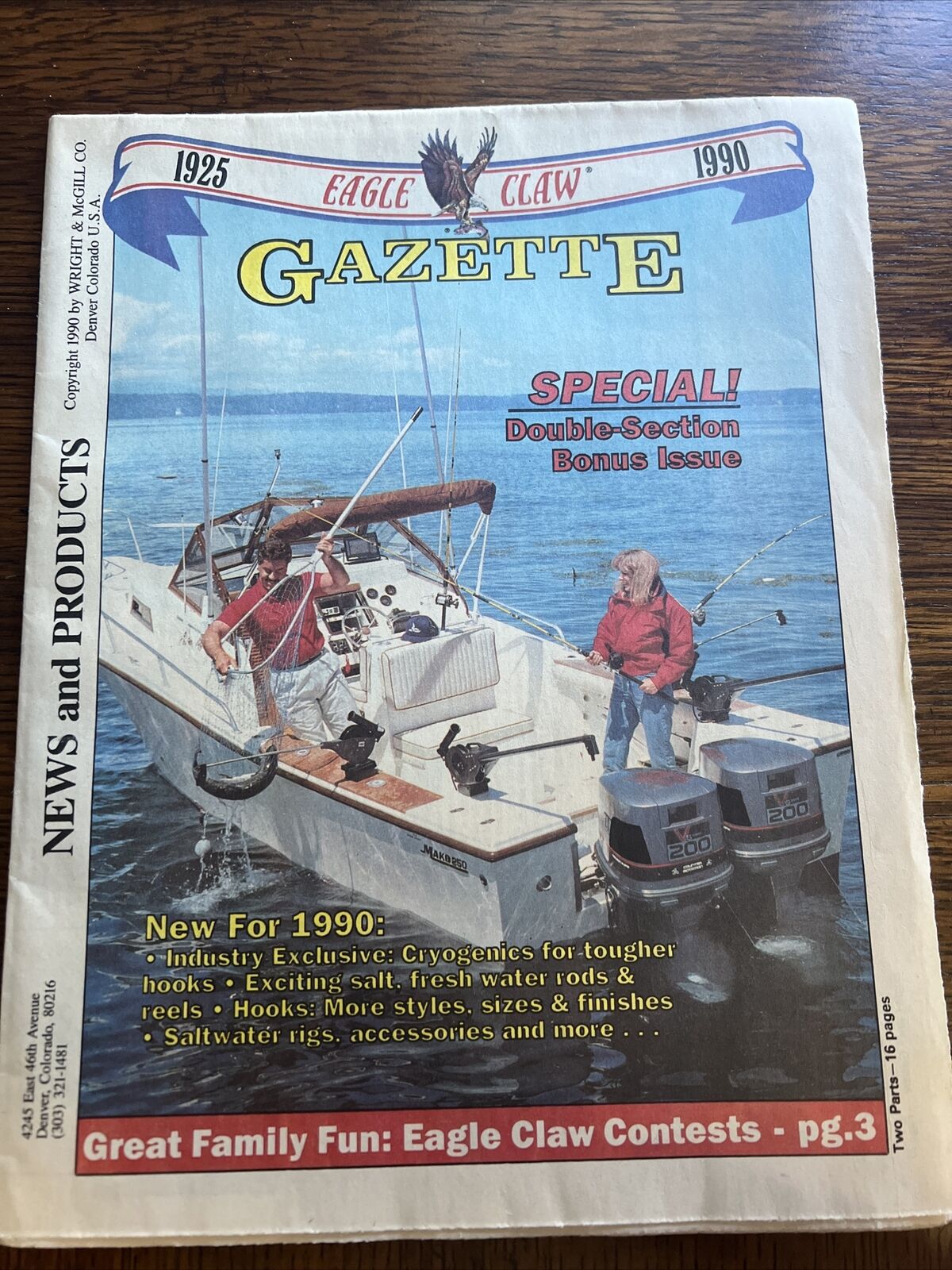 Rare - Eagle Claw Fishing Gazette 1990 News & Products excellent condition