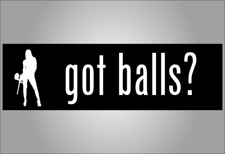 Funny paint ball bumper sticker - Got balls? - crude humor