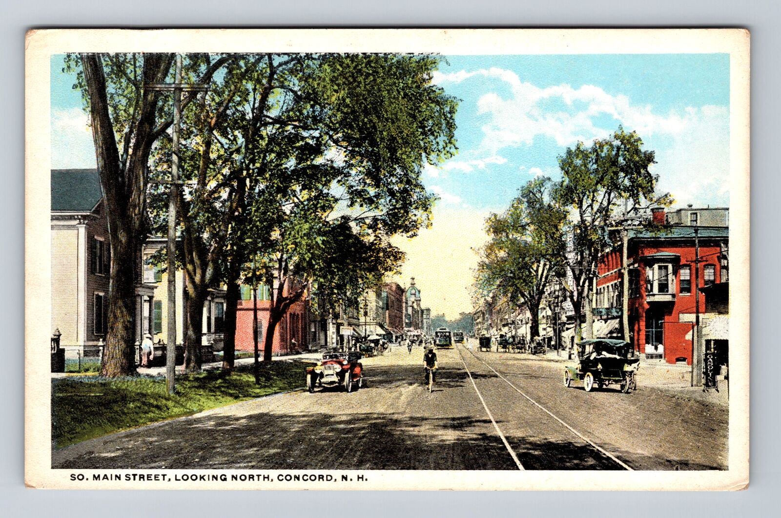 Concord NH-New Hampshire, South Main Street, Advertising, Vintage Postcard