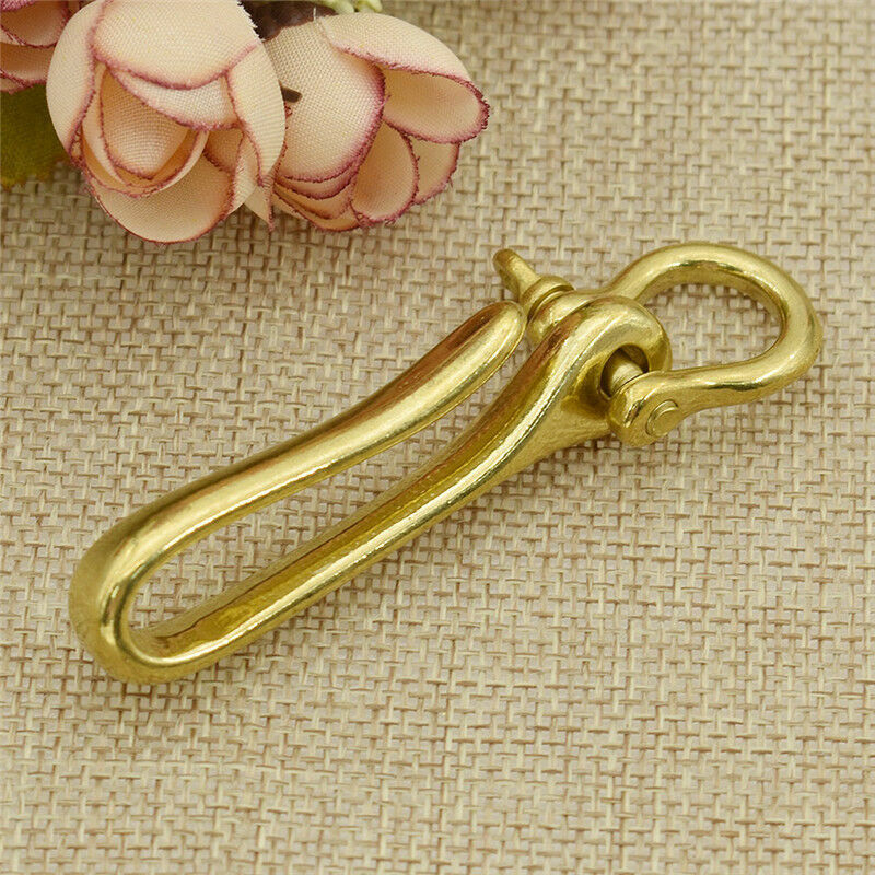 1 Pc Vintage Solid Brass U Hook Key Ring Belt Wallet Chain Decor Accessories