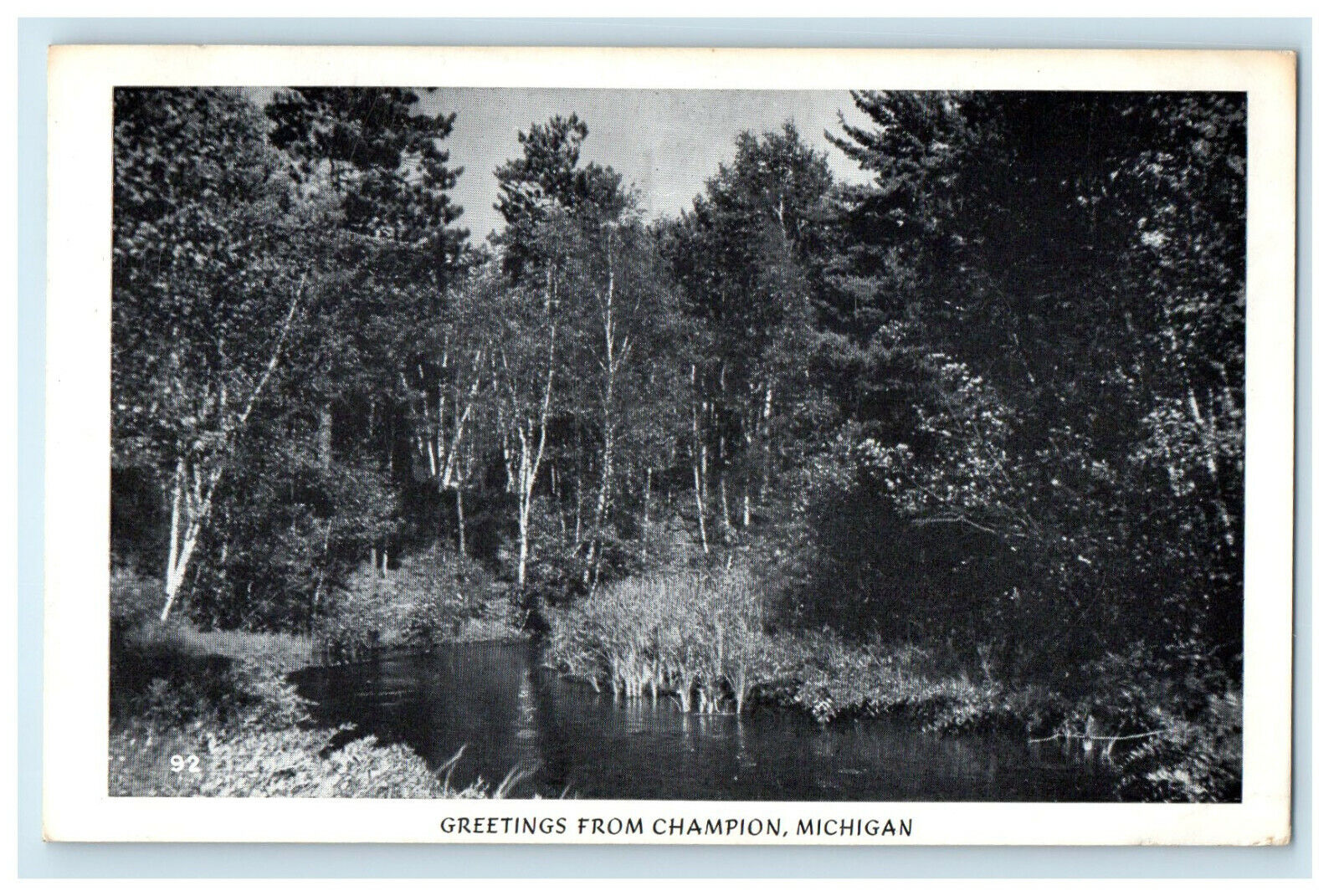 1947 River View, Greetings from Champion, Michigan Vintage Posted Postcard