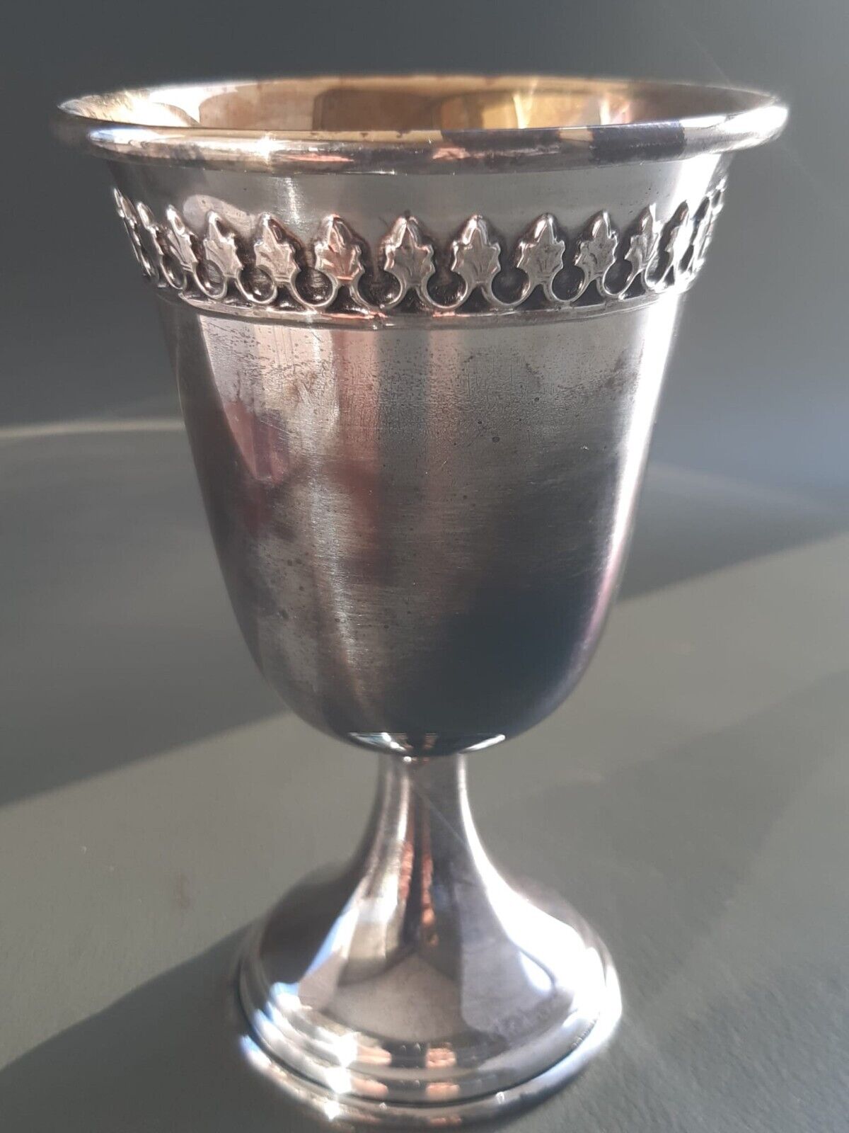Judaica Cup for Kiddush  for Sabbath Silver 925 Hazorfim H 10,5cm Israel 112 USD