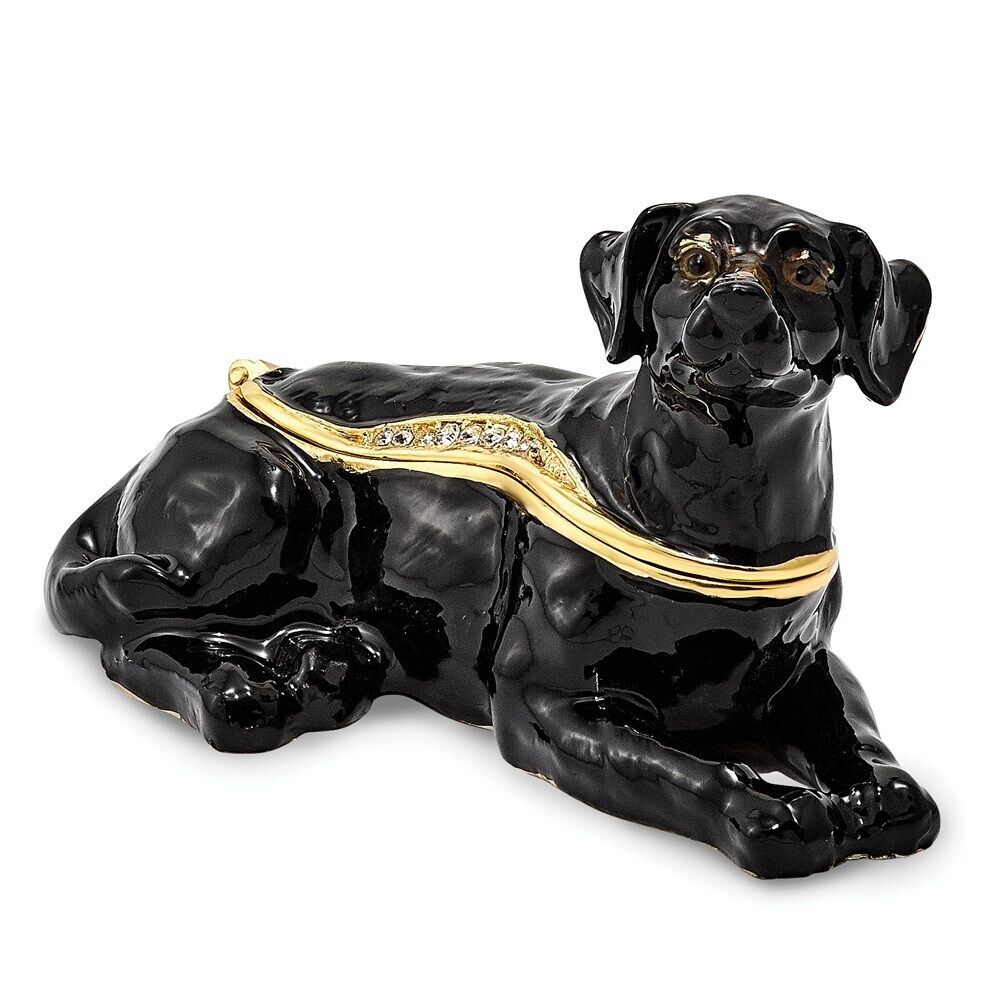 Bejeweled Black Labrador Trinket Box