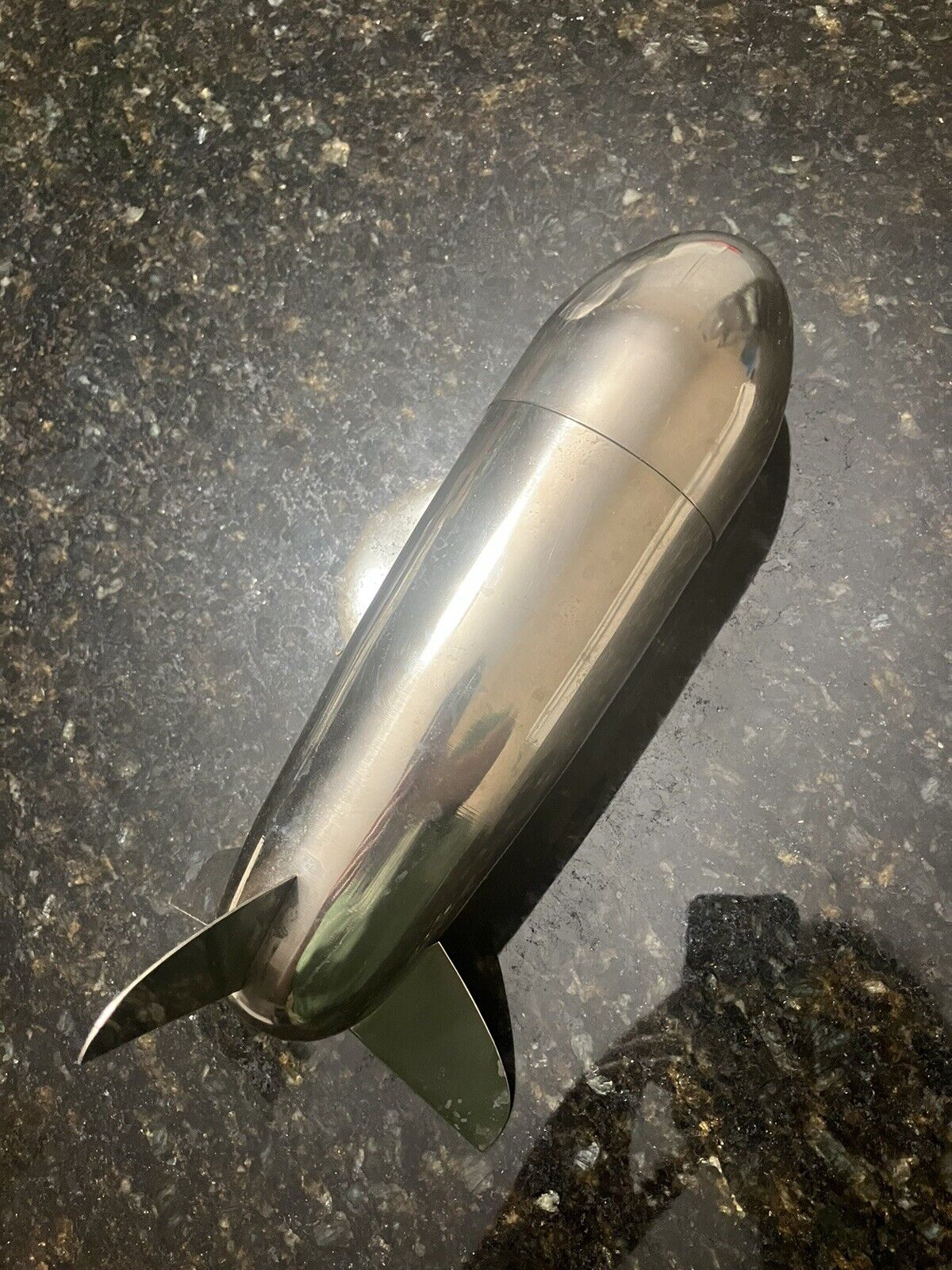 Art Deco Blimp Zeppelin Cocktail Shaker UNMARKED (Has Wear)