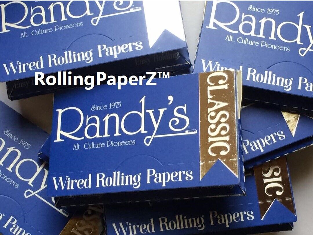 New 5 PACKS - Randy's CLASSIC 1 1/4 Size - WIRED Cigarette Rolling Papers HEMP