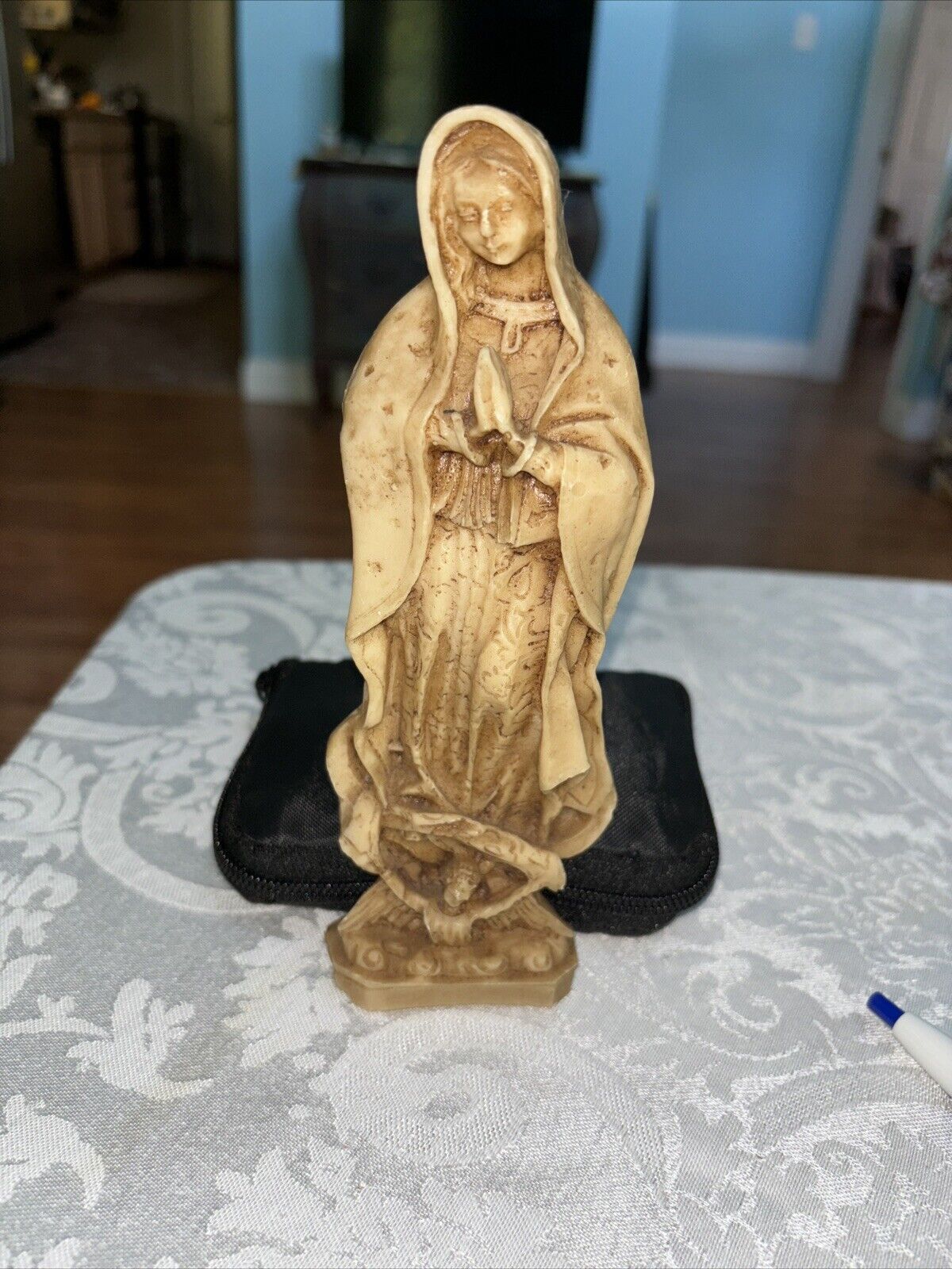 Vintage Virgin Mary With Angel At Her Feet