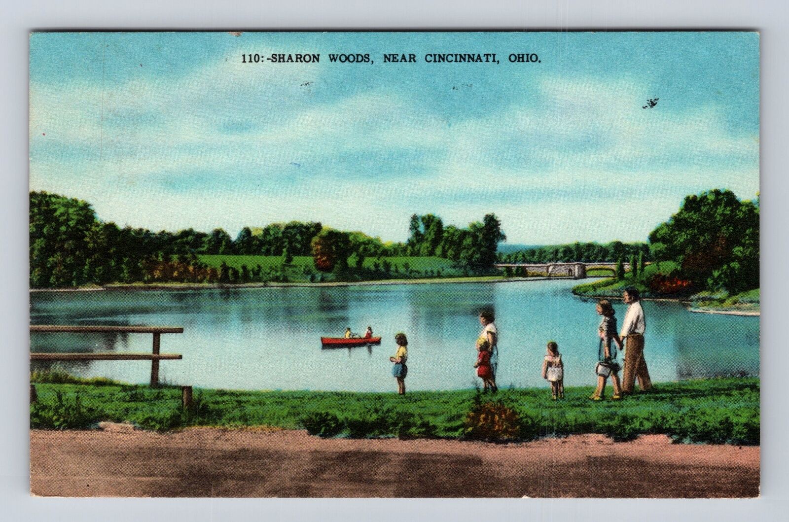 Cincinnati OH-Ohio, Sharon Woods, Antique, Vintage c1955 Souvenir Postcard