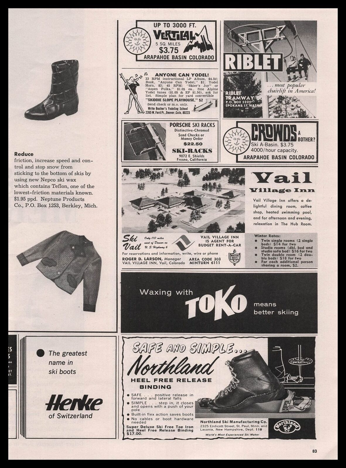 1964 Porsche Chromed Snow Ski Racks $22.50 Fresno California Vintage Print Ad