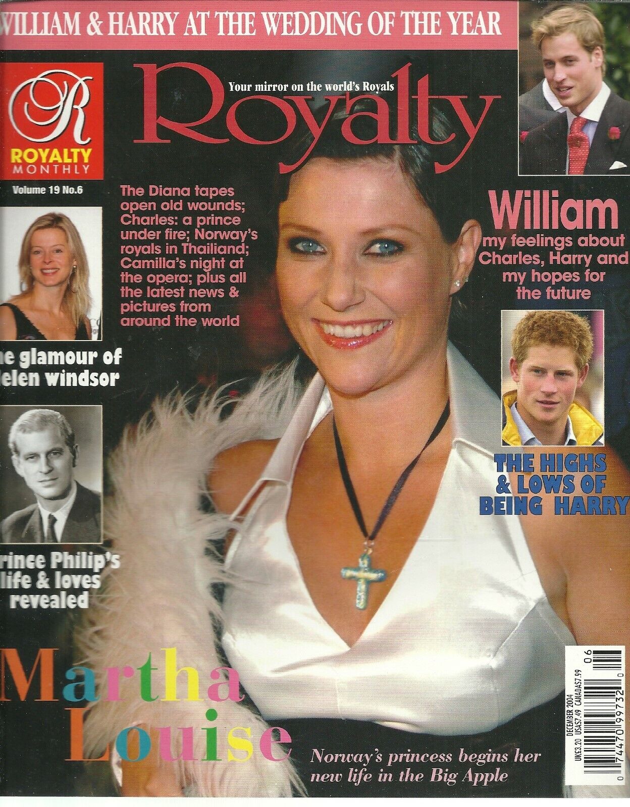  Royalty Magazine 2004 Vol 19 No 6 PRINCESS DIANA, TAPES MARTHA LOUISE NORWAY VG