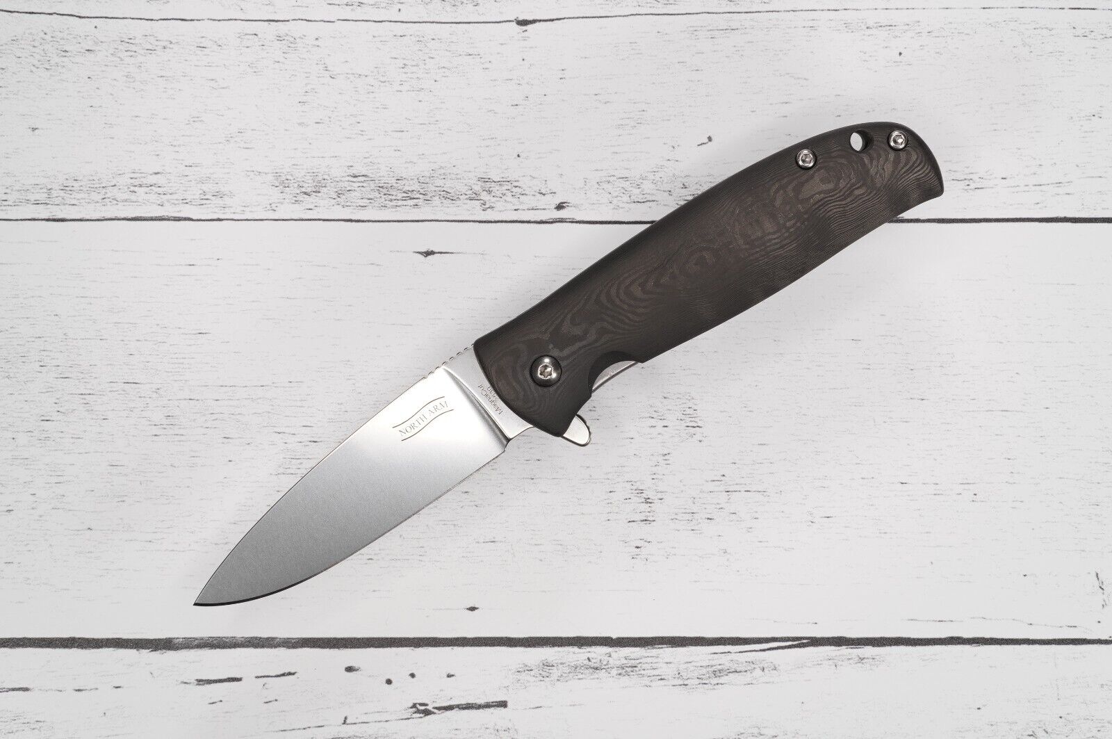 North Arm Knives – Skaha II – Polished Stonewash – Fat Carbon - MagnaCut