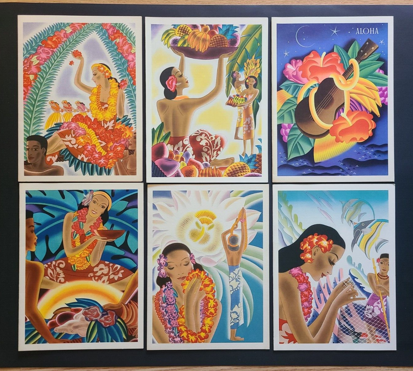 1940s Set of 6 Frank Macintosh Art Matson Line Hawaiian Menu Covers