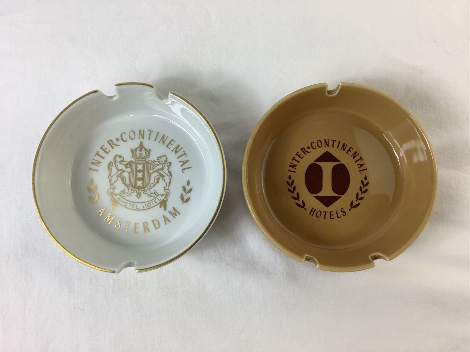 Vintage Inter-Continental Hotels Ashtrays Lot Of 2               Made In Germany
