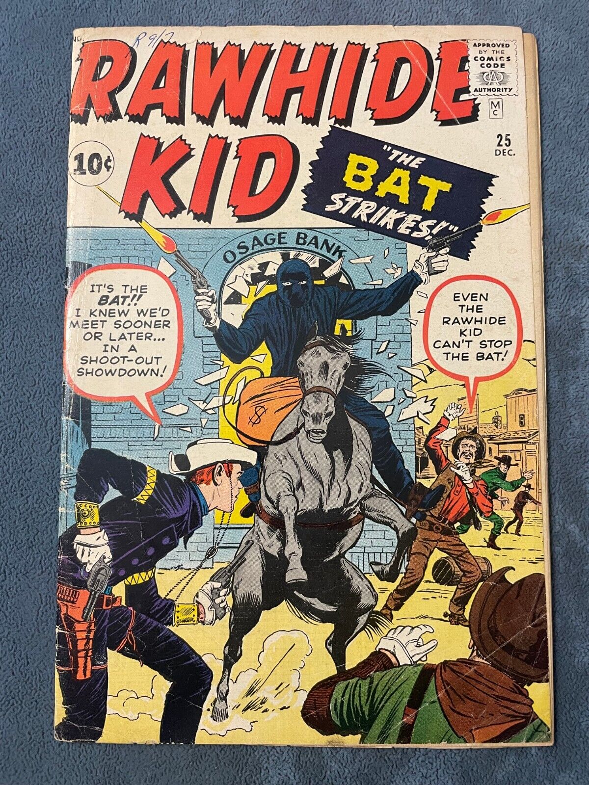 Rawhide Kid #25 1961 Atlas Marvel Comic Book Western Jack Kirby Cover GD+