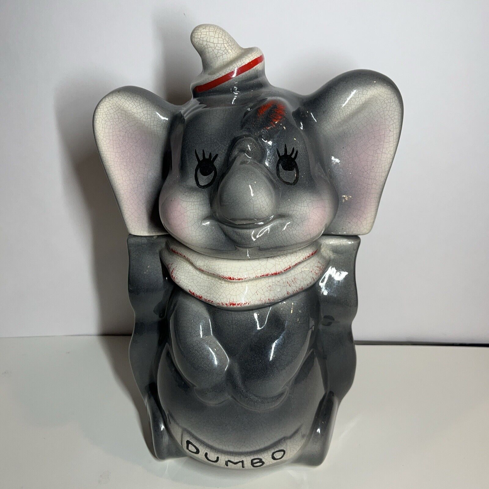 Gorgeous Vintage 1940s Walt Disney Dumbo Turnabout Porcelain Ceramic Cookie Jar