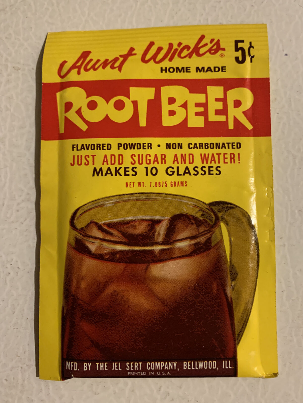 Vintage 1960s Aunt Wick’s Root Beer Drink Mix Packet NOS Full Unopened Sealed
