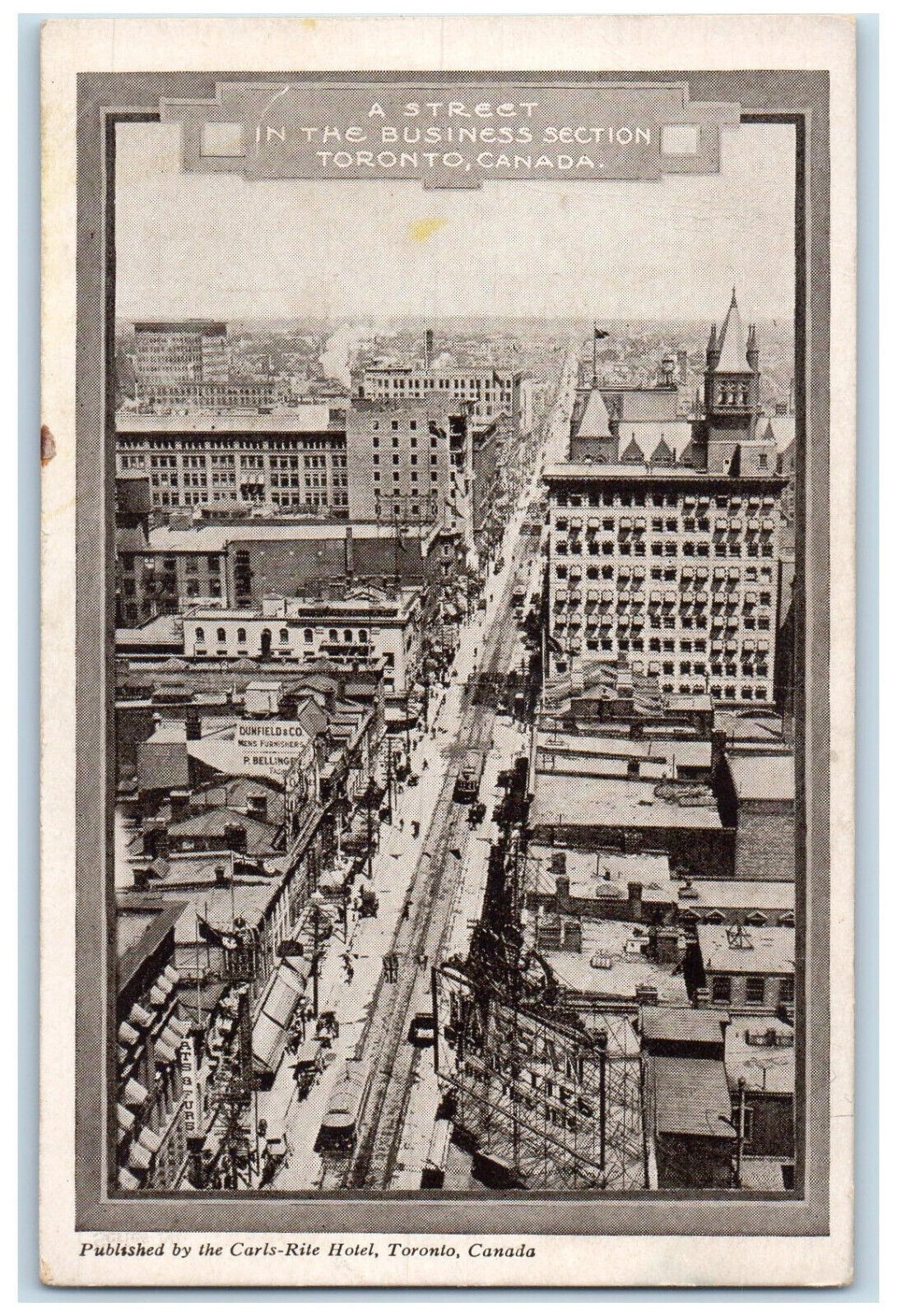 c1930's A Street In The Business Section Toronto Ontario Canada Postcard