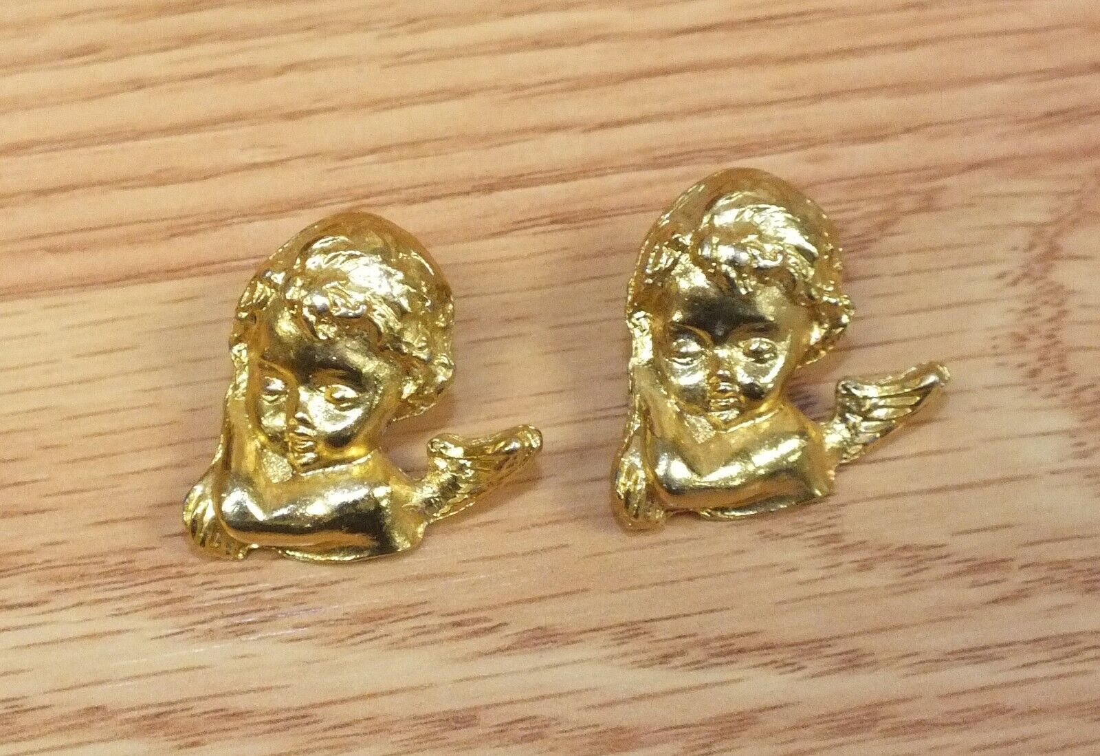 Lot of 2 Genuine Camco Gold Tone Cherub Style Angel Best Friends Sisters Pins 