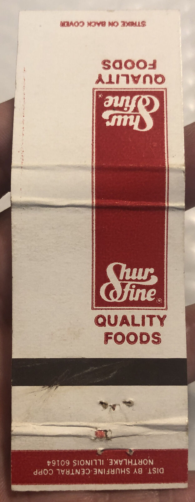Vintage 20 Strike Matchbook Cover - Shur Fine Quality Foods