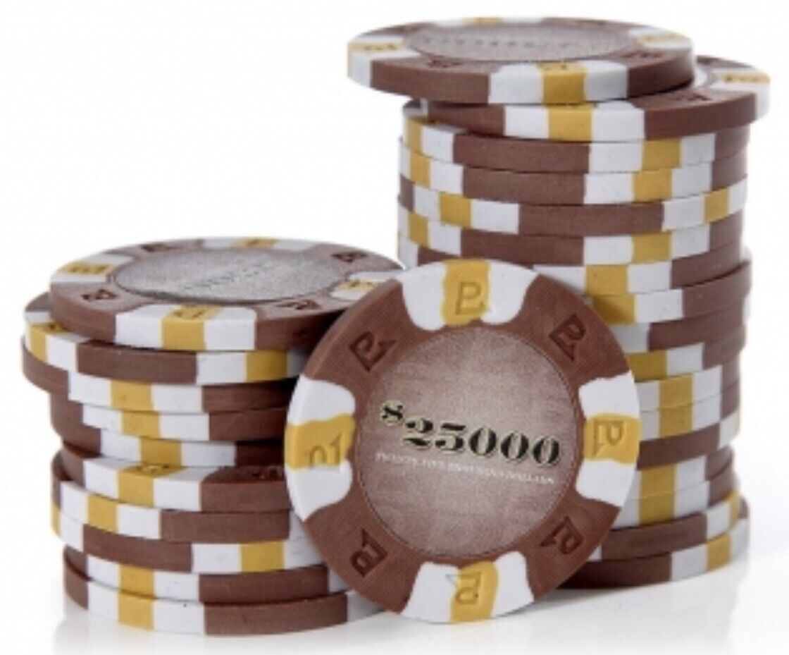 Trademark Poker NexGEN Series PRO Classic Style Poker Chips Brown $25000
