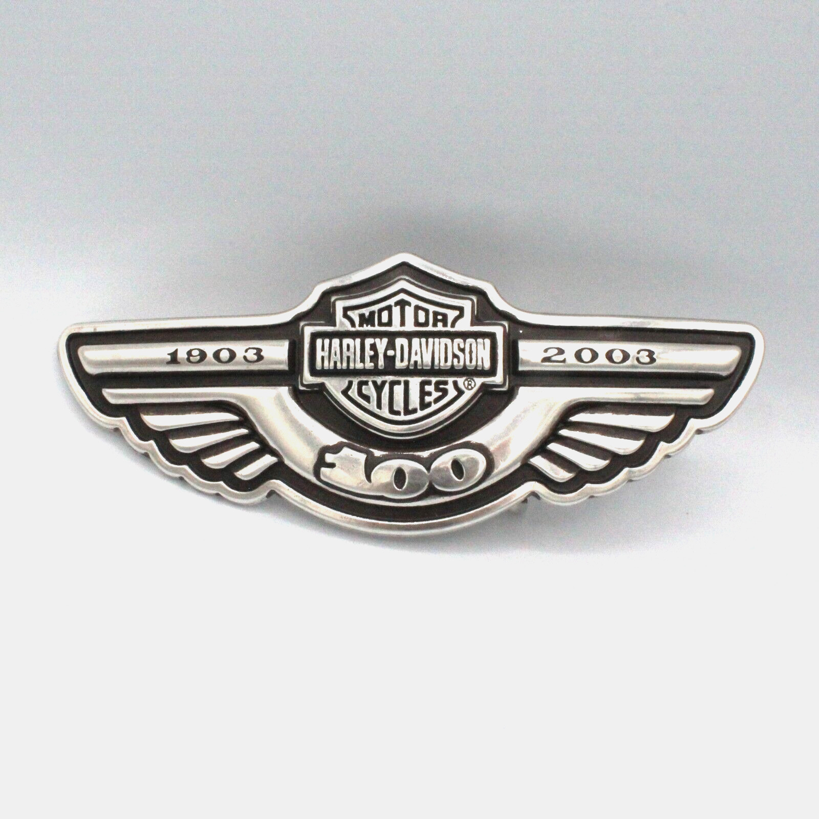 Harley Davidson 100th Anniversary Silver Belt Buckle Wings
