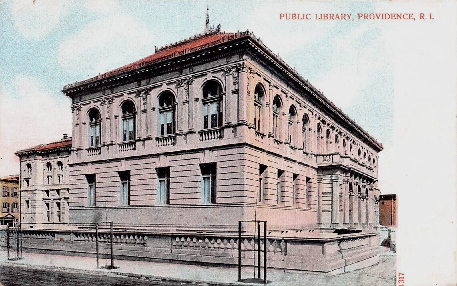 Public Library, Providence, Rhode Island, Early Postcard, Unused 