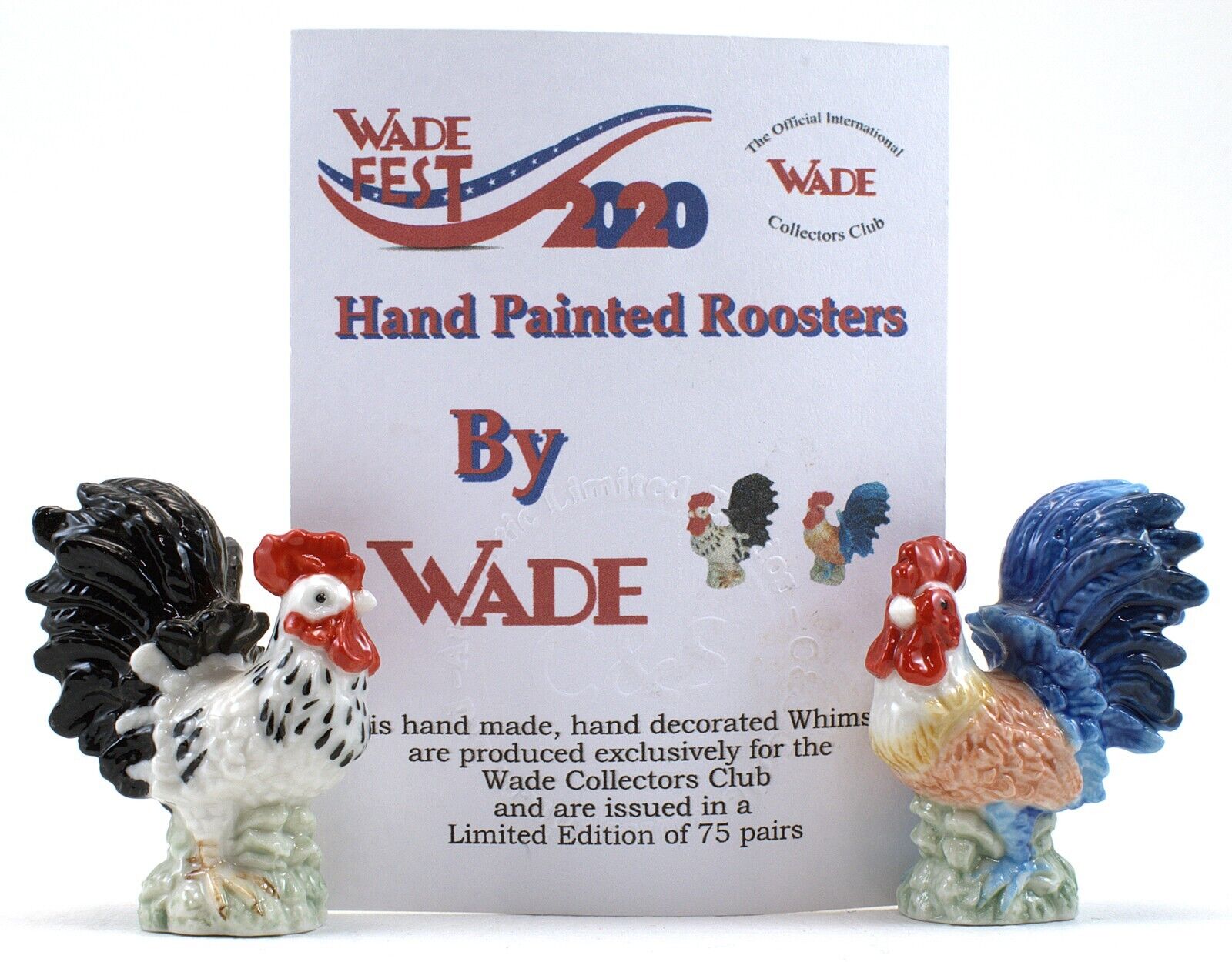 WADE ROCKY ROOSTERS. HAND PAINTED WITH COA LE 75
