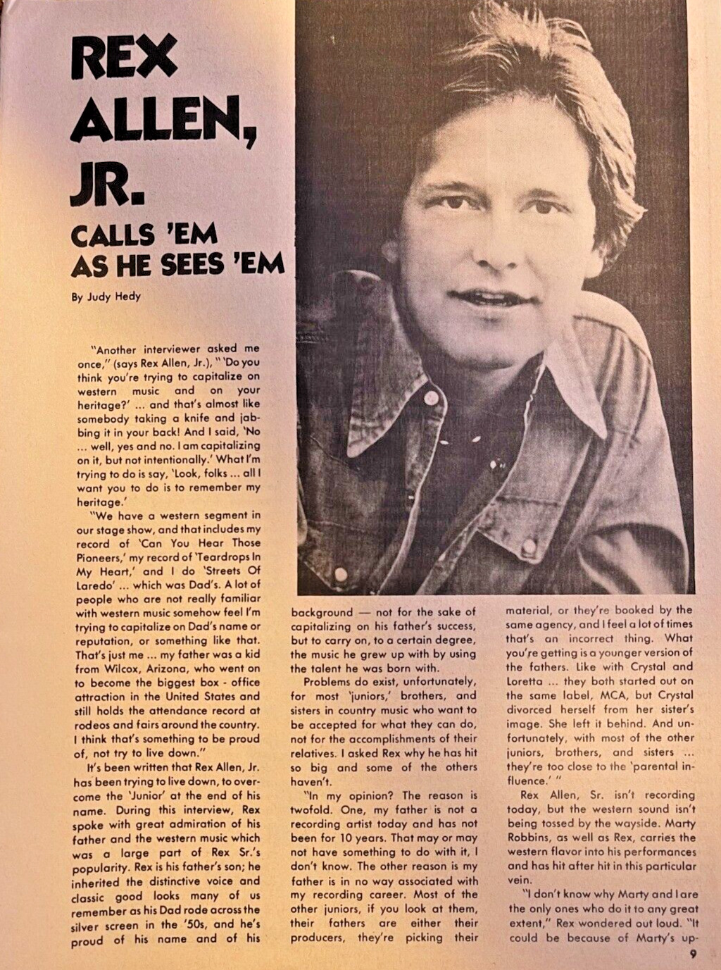 1979 Country Singer Rex Allen Jr.