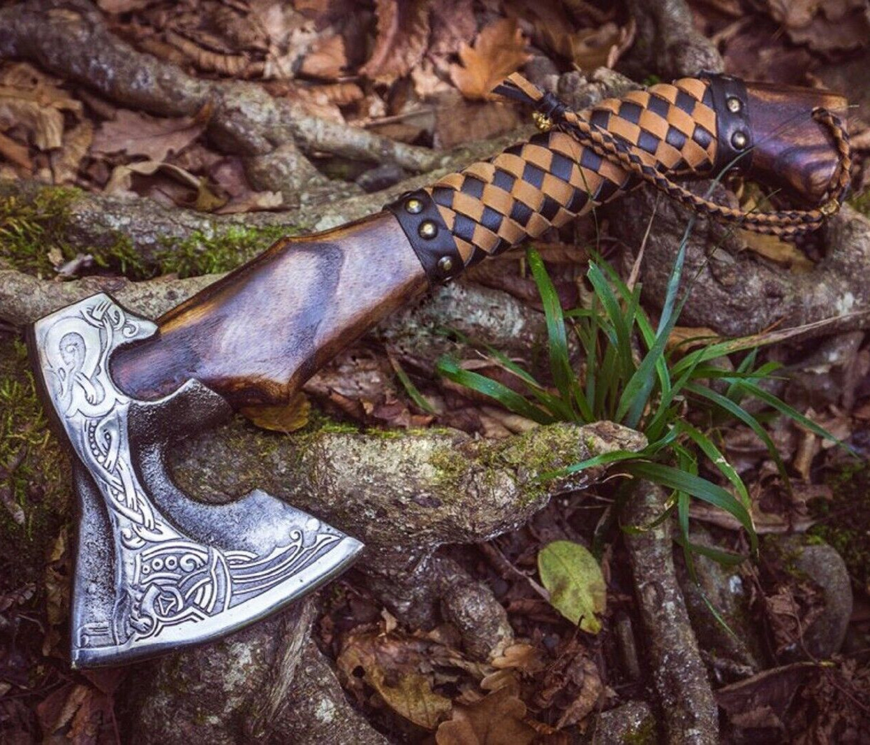 Valhalla Viking Axe - Hand-Forged Carbon Steel Battle Ready Hatchet Throwing Axe