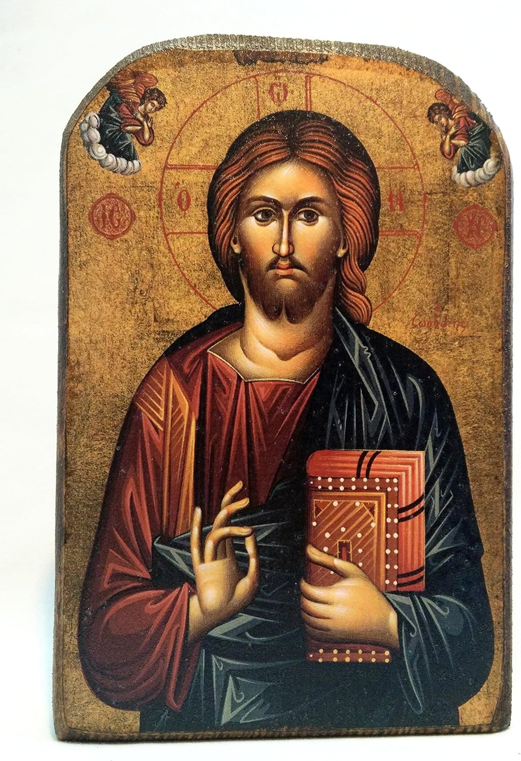 Wooden Greek Christian Orthodox Mount Athos Icon of Jesus Christ /Mp2_5